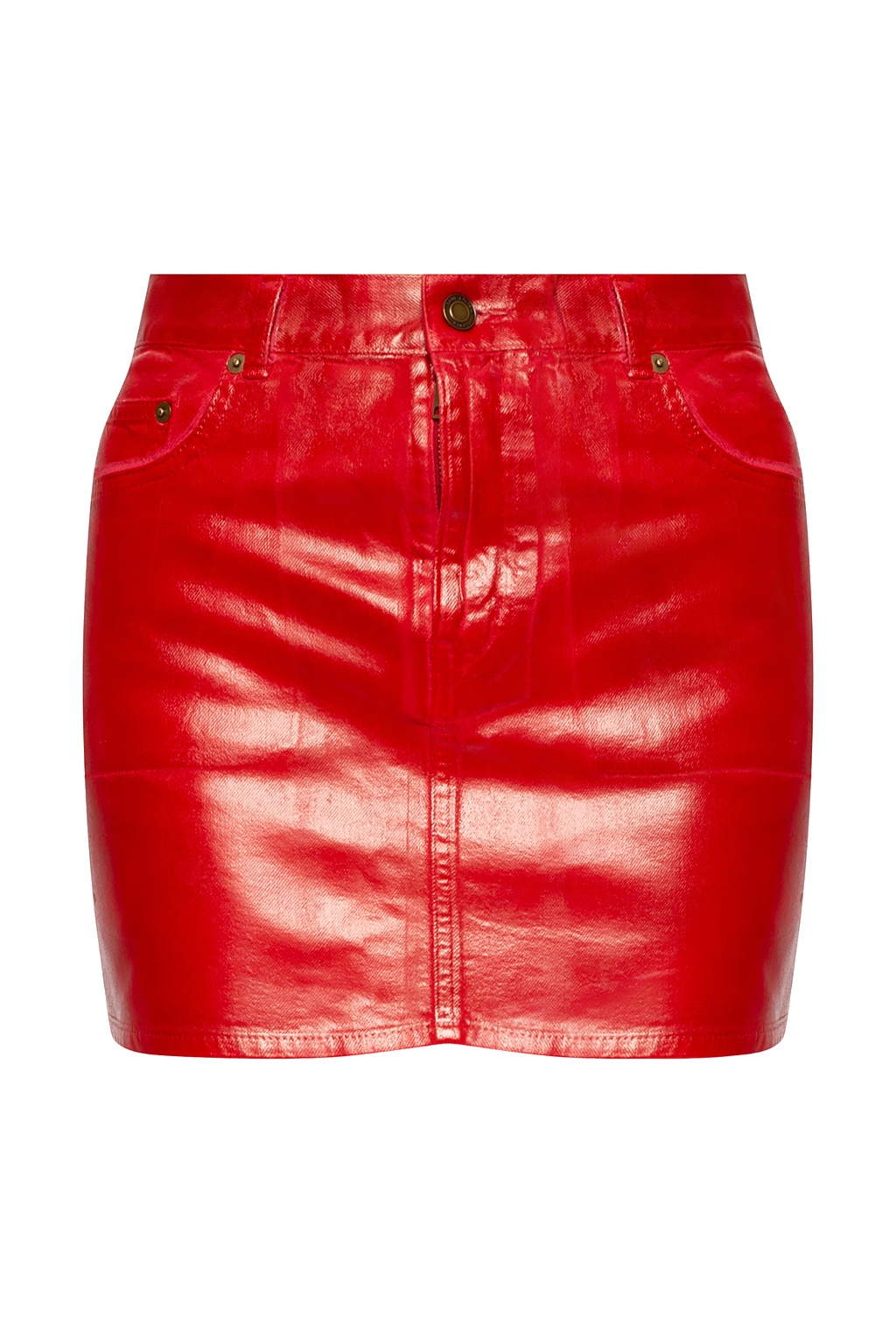 Waxed denim skirt Saint Laurent Vitkac Australia